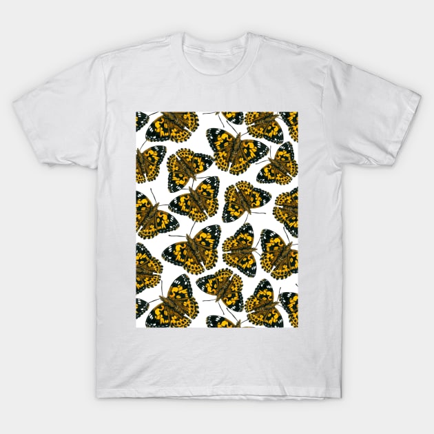 Painted lady butterfly pattern T-Shirt by katerinamk